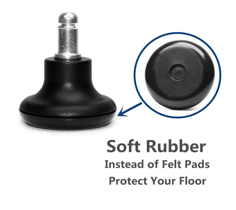 DOZYANT Bell Glides Replacement Office Chair or Stool Swivel Caster Wheels to Fixed Stationary Castors  Low Profile Bell Glides with Soft Rubber Bottom Instead of Self Felt Pads  Chair Feet Wheel Stopper - Image 4